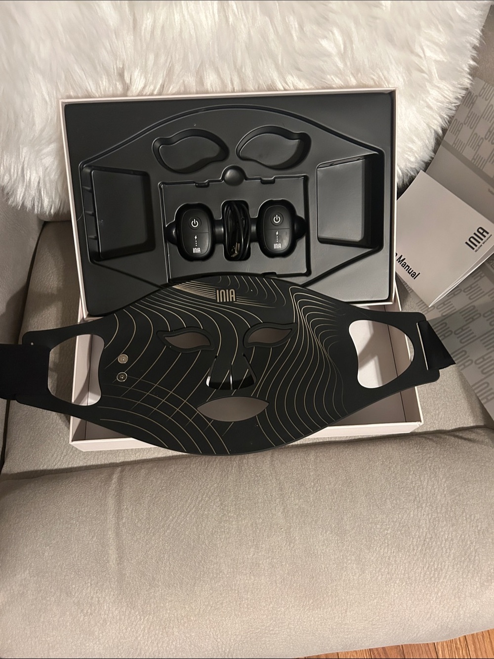 Black LED Facial Mask for Women - Slim Black Skincare Device
